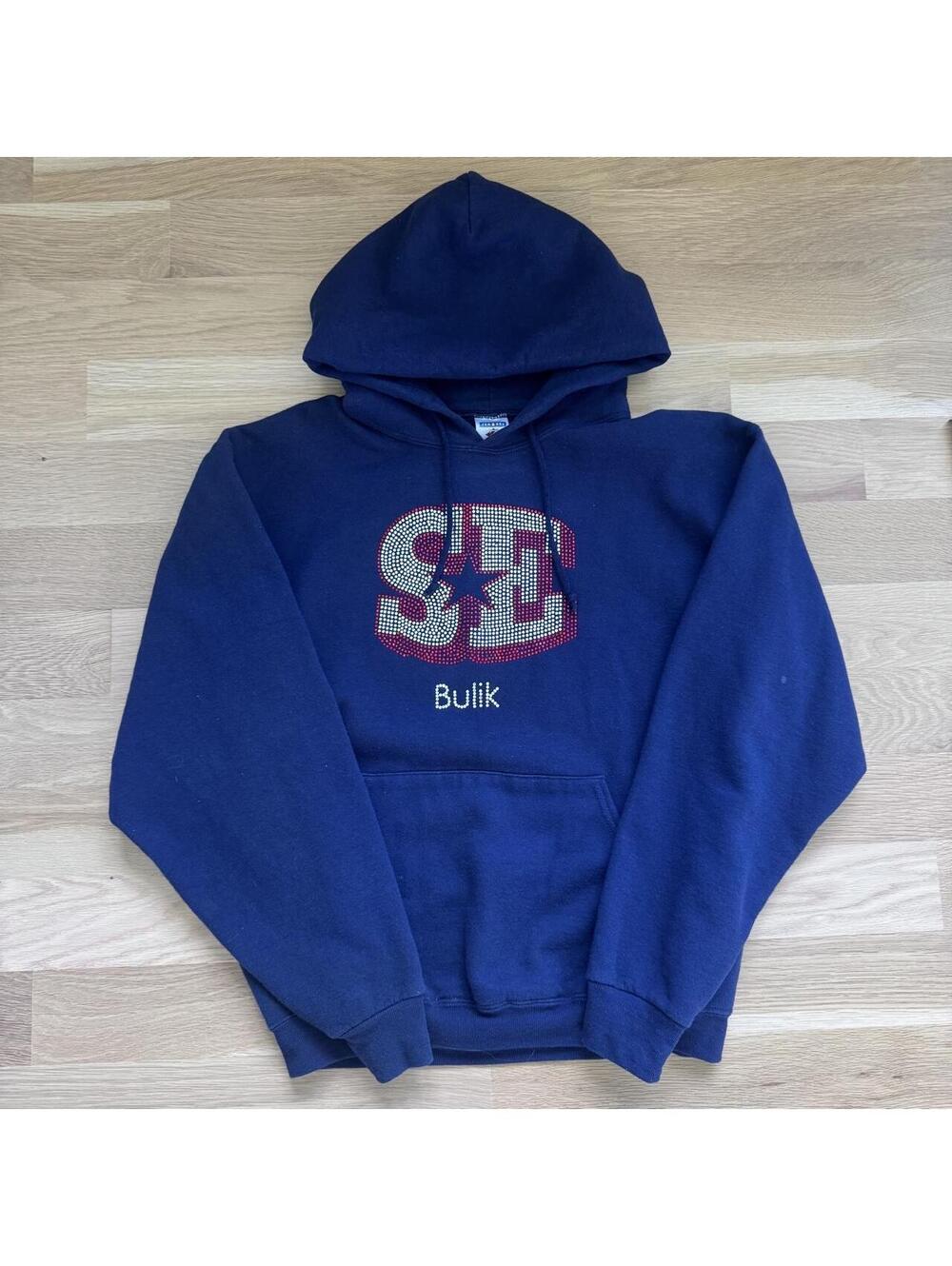 Jerzees Bulik Rhinestone Star Navy Pullover Hoodie